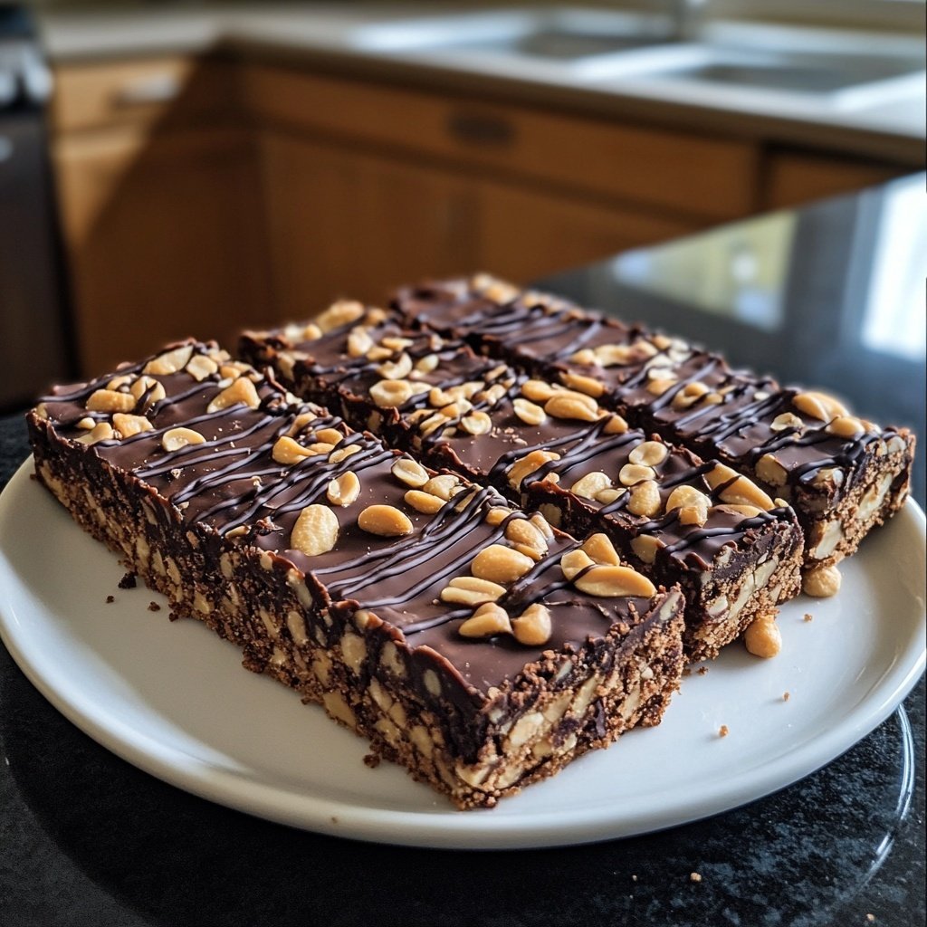 Zuckerfreie Schoko-Erdnussriegel