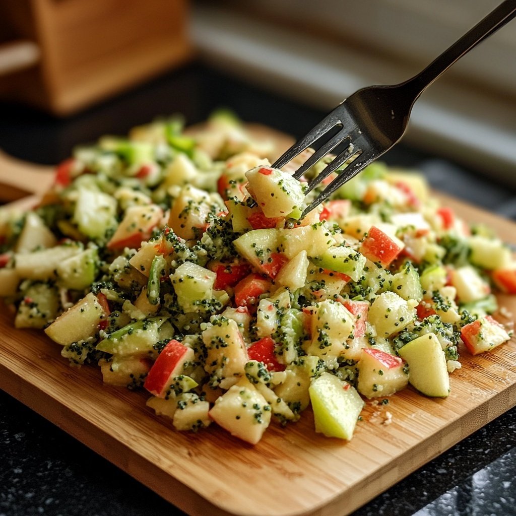 Roher Brokkoli-Salat mit Apfel – Vegan und Low Carb