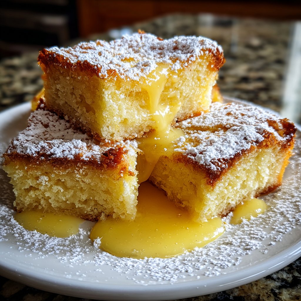 Blechkuchen mit Zitronenpudding