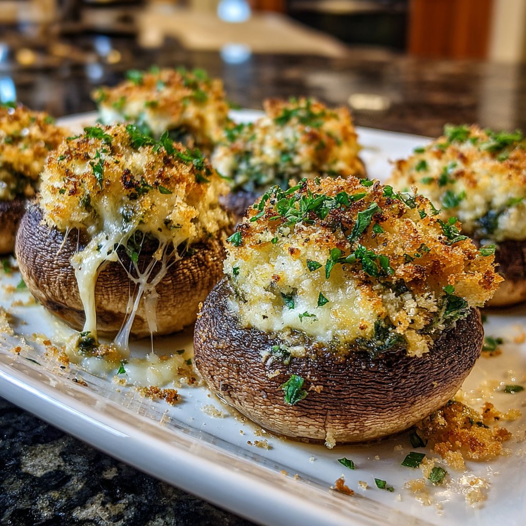 Gefüllte Champignons mit Kräutern
