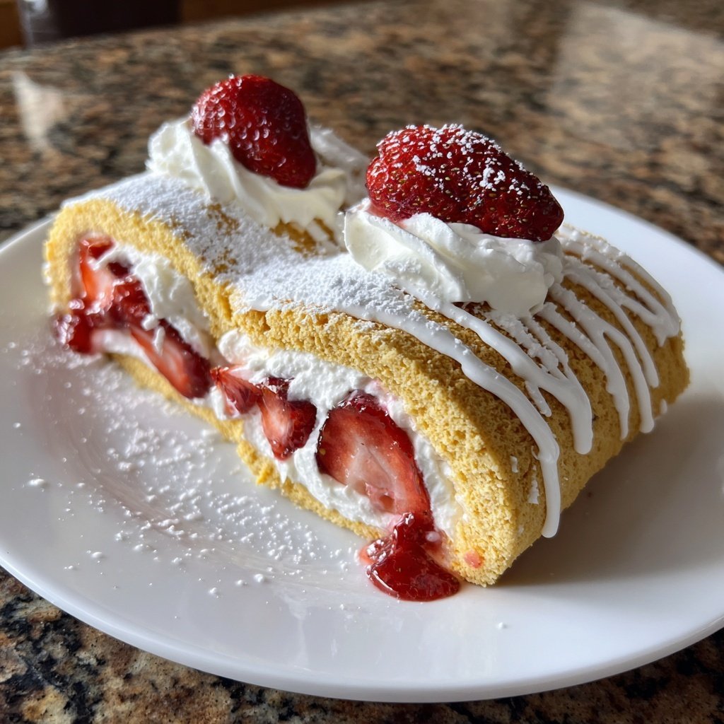 Erdbeer Biskuitrolle