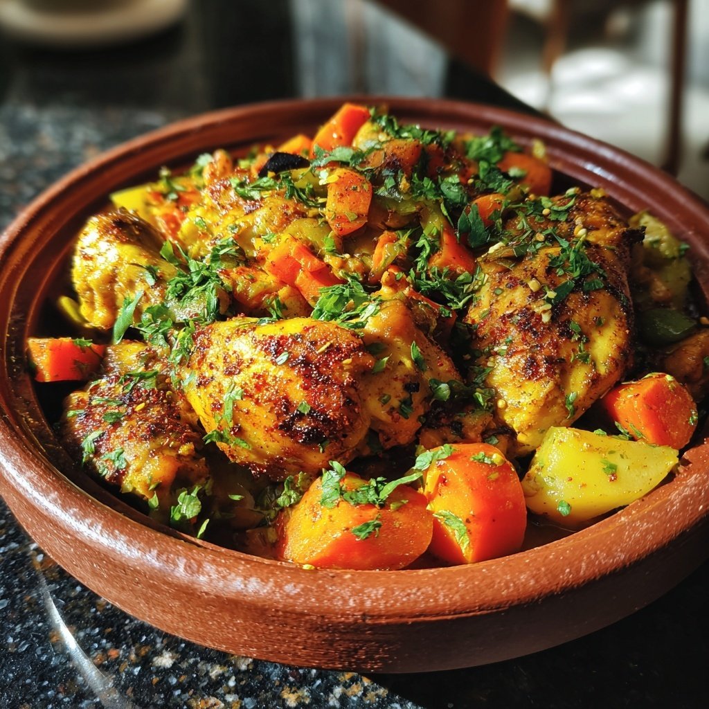 Internationale Küche Marokkanisches Hähnchen-Tagine