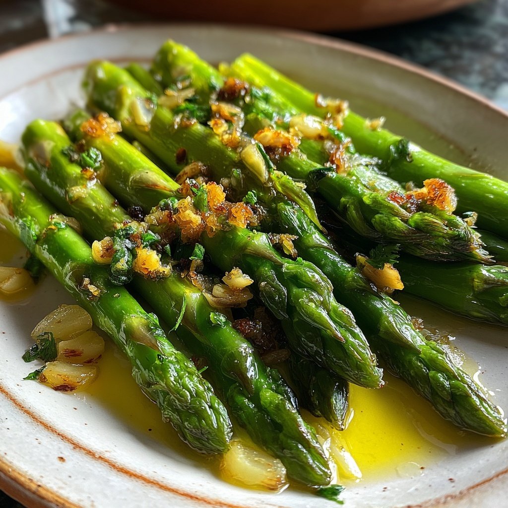 Grüner Spargel Mit Knoblauch