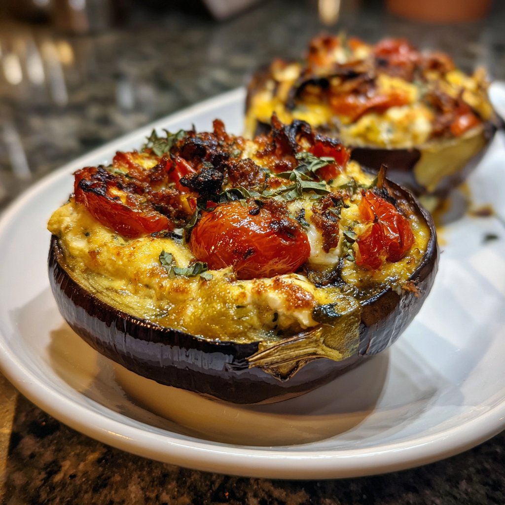 Auberginen mediterran gefüllt