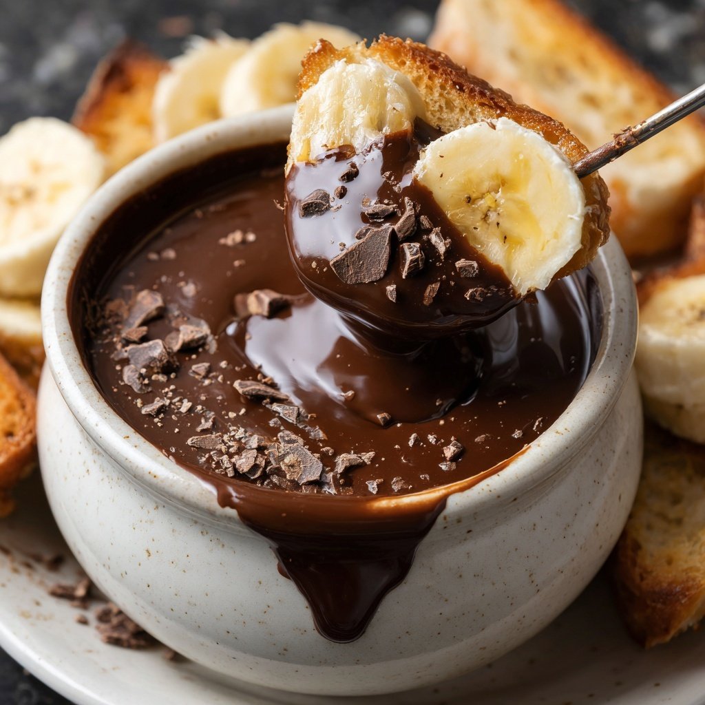 Schokoladenfondue mit Banane
